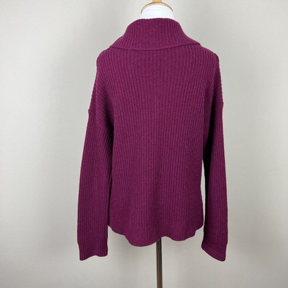 Eileen Fisher Sweater Womens XS Purple Yak Wool Turtleneck Long Sleeve Knit - Picture 6 of 9